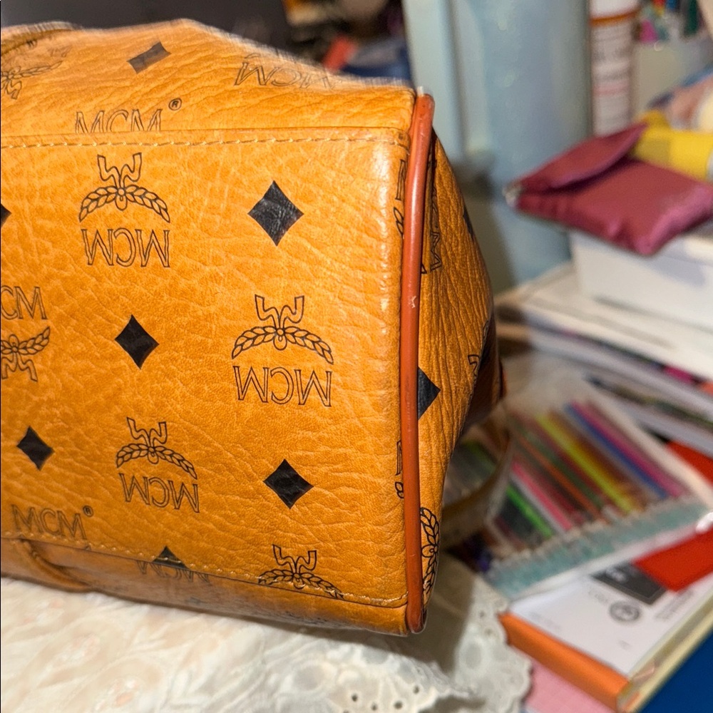 MCM Tan Monogram Travel Bag - Picture 8 of 11